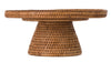 La Jolla Rattan Cake stand with Glass Top, Honey-Brown