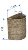 Loma Half-Moon Rattan Waste Basket