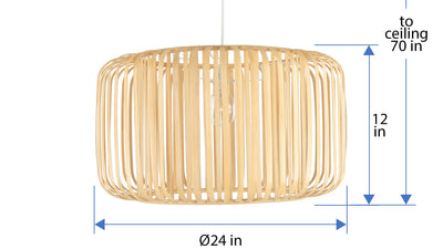 Bamboo Barrell Pendant Lamp
