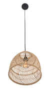 Luhu Open Weave Cane Rib Mini Bell Pendant Lamp, Natural, Small