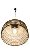 Luhu Open Weave All Weather Cane Rib Outdoor Dome Pendant Lamp