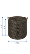 Kouboo Honey Brown Round Rattan Storage Basket With Ear Handles 