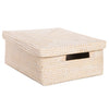 Loma Rectangular Rattan Storage Box and Decorative Shelf Storage Basket with Lid
