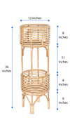 Rattan Indoor Two-Tier Plant Stand, Natural