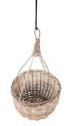 Kobo Rattan Hanging Basket and Planter, Brown-Gray