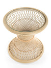 Peacock Rattan Side Table with Glass Top