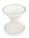 Kouboo Natural Peacock Rattan Side Table With Glass Top 