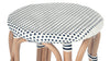 Bistro Backless Bar Stool, White and Blue