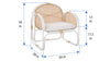 Bermuda Rattan Cane Lounge Chair, Natural & White