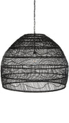 Luhu Open Weave Cane Rib Bell Pendant Lamp, Extra Large, Black