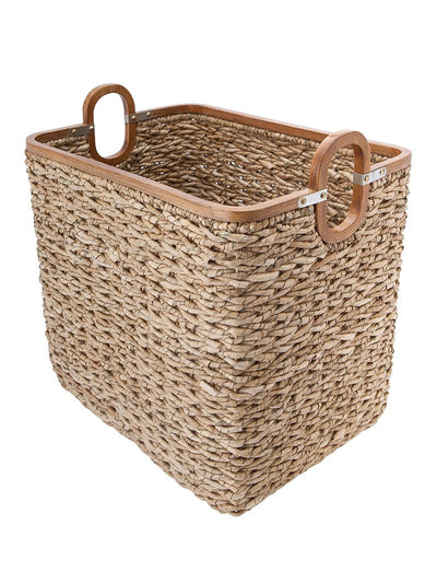 Rectangular Handwoven Anson Storage Basket in Twisted Sea Grass, Natural