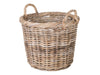 Kobo Rattan Round Basket & Planter, Gray