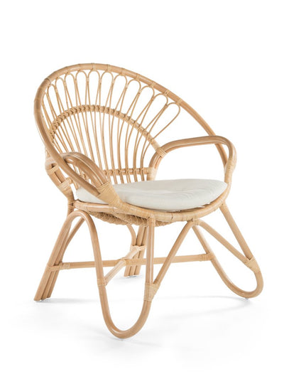 Round Rattan Loop Armchair with Seat Cushion