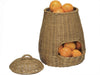 Large Wicker Potato Onion Basket Fruit Vegetable Storage Basket Filled With Oranges