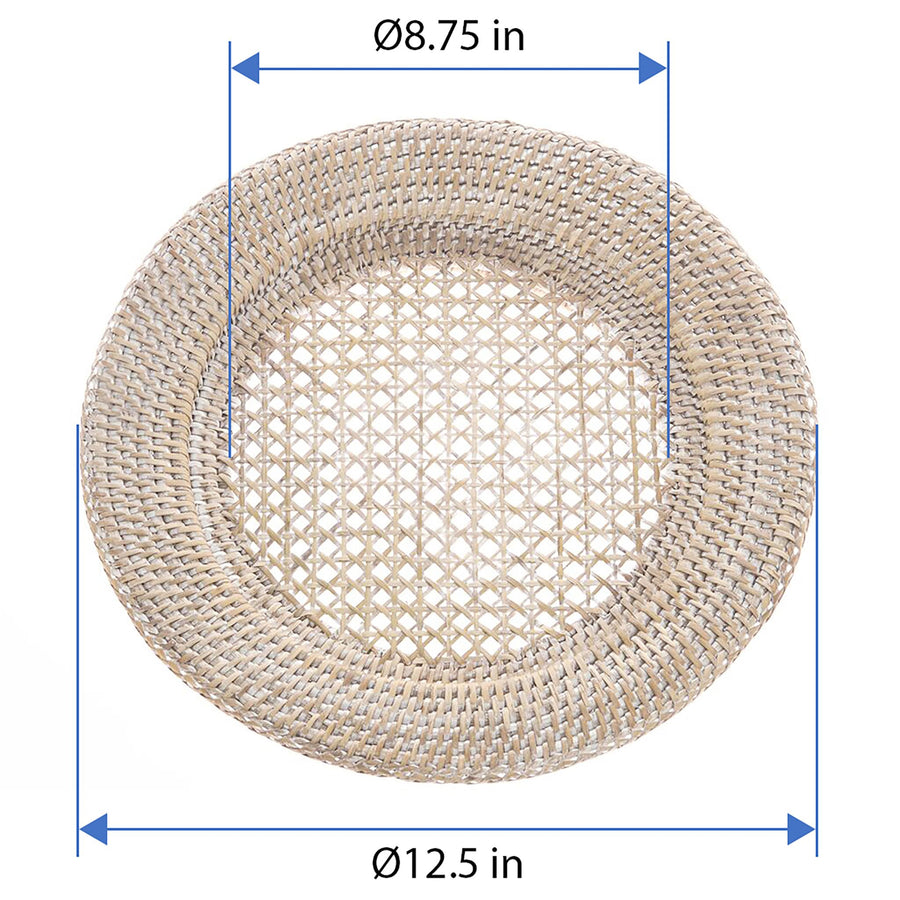 La Jolla Round Rattan Charger Plate, Set of 2
