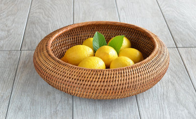 La Jolla Rattan Fruit Bowl, Honey Brown