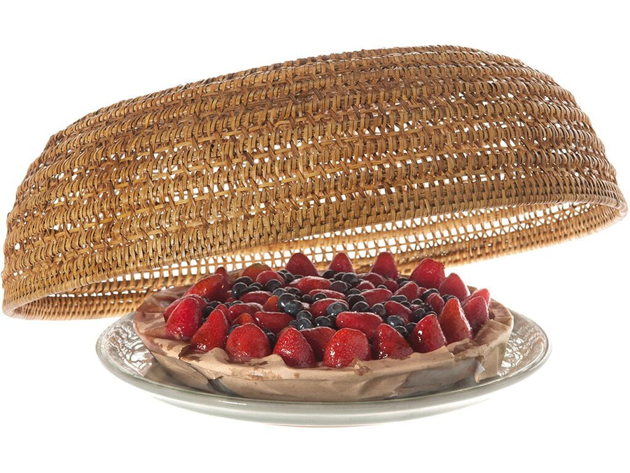 La Jolla Rattan Food & Serving Plate Cover, Honey Brown