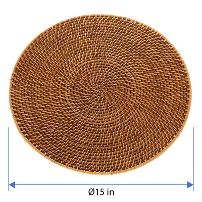 Laguna Round Rattan Placemat, Set of 2