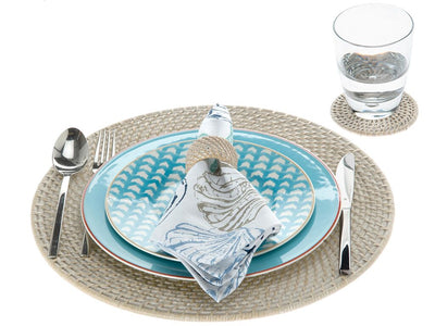 Laguna Round Rattan Placemat, Set of 2