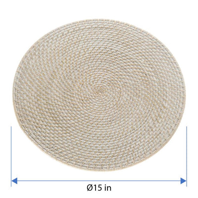 Laguna Round Rattan Placemat, Set of 2