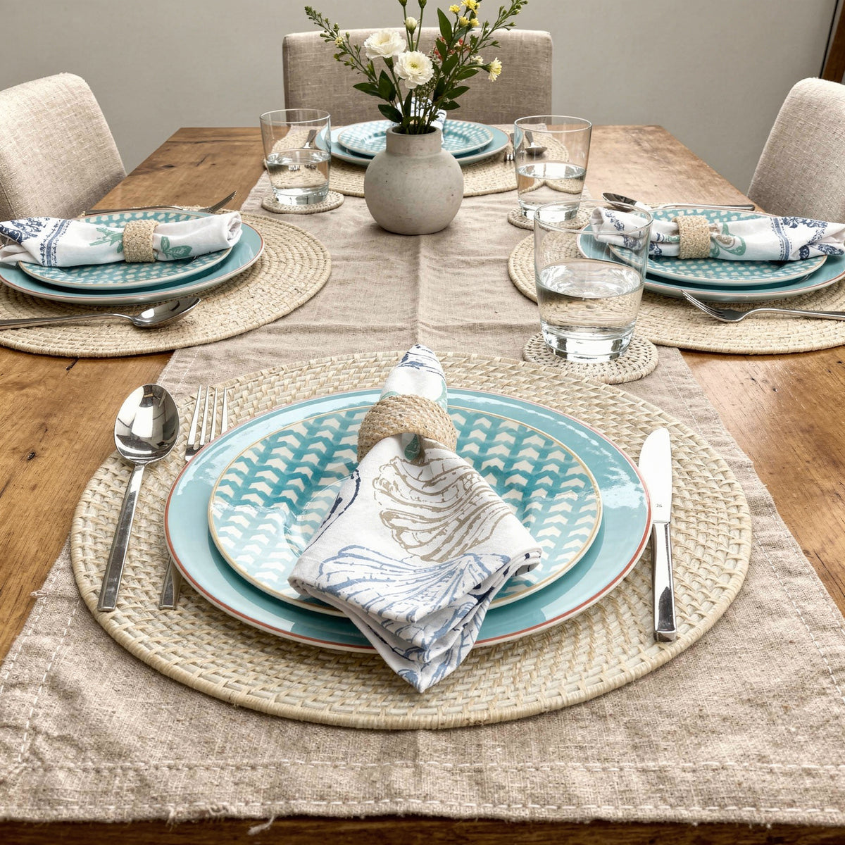 Laguna Round Rattan Placemat, Set of 2