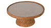 La Jolla Rattan Cake stand with Glass Top, Honey-Brown