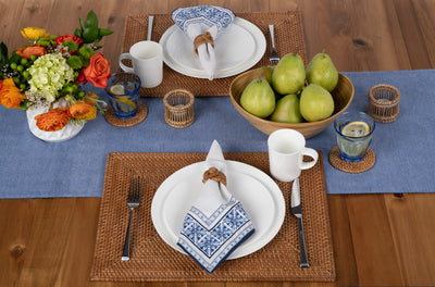 Loma Rectangular Rattan Placemat, Set of 2 Pieces