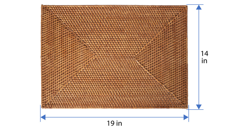 Loma Rectangular Rattan Placemat, Set of 2 Pieces