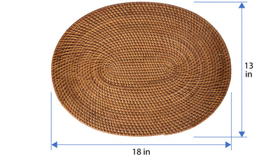 Loma Oval Rattan Placemat, Set of 2 Pieces