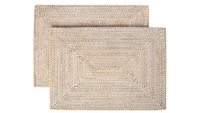 Loma Rectangular Rattan Placemat, Set of 2 Pieces