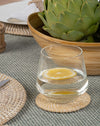 Loma Round Rattan Coasters with Holder, Set of 4 Coasters