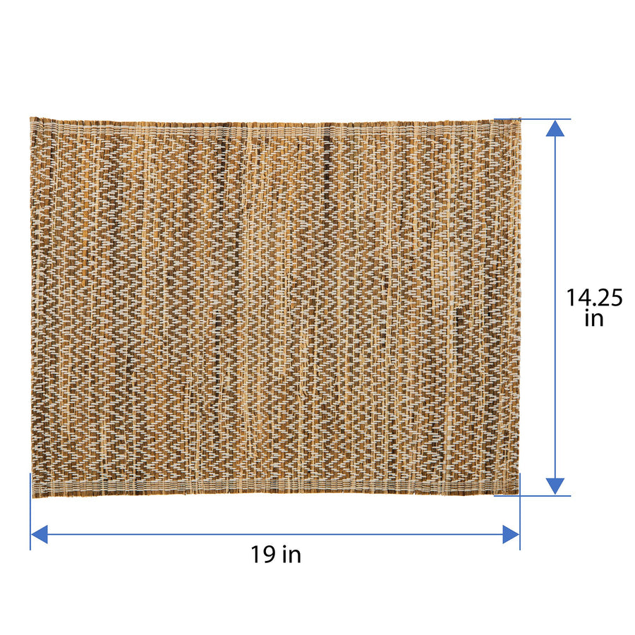 Rectangular 19 in. x 14.25 in. Water Hyacinth Placesmats (Set of 4) , Brown Tones