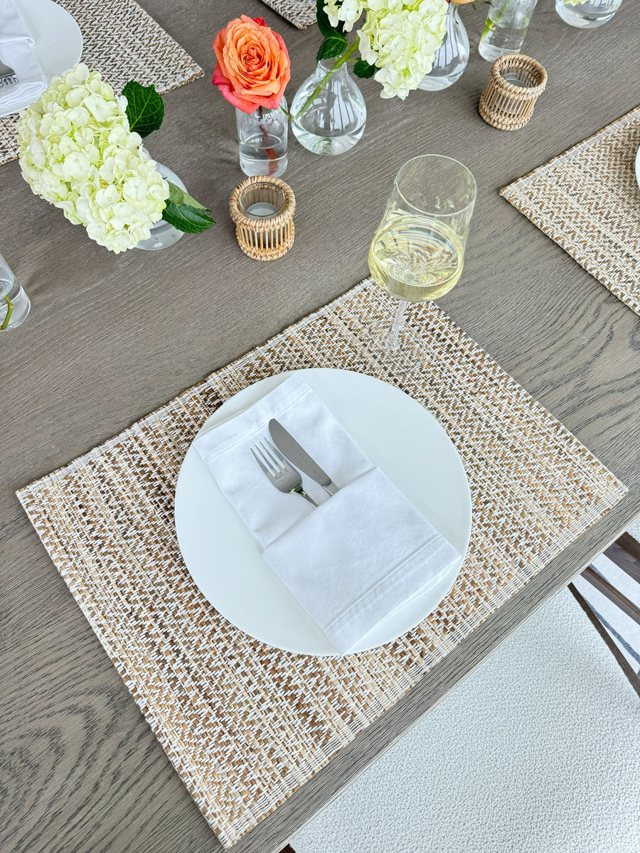 Rectangular 19 in. x 14.25 in. Water Hyacinth Placesmats (Set of 4) , Brown Tones