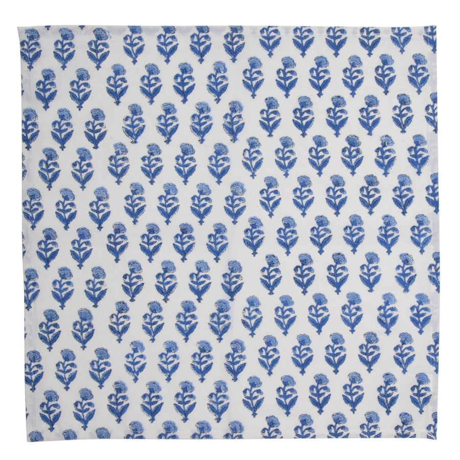 Hand Block Print Dinner Napkins, 20 inches x 20 inches, Set of 4 Pieces, Blue