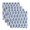 Hand Block Print Dinner Napkins, 20 inches x 20 inches, Set of 4 Pieces, Blue