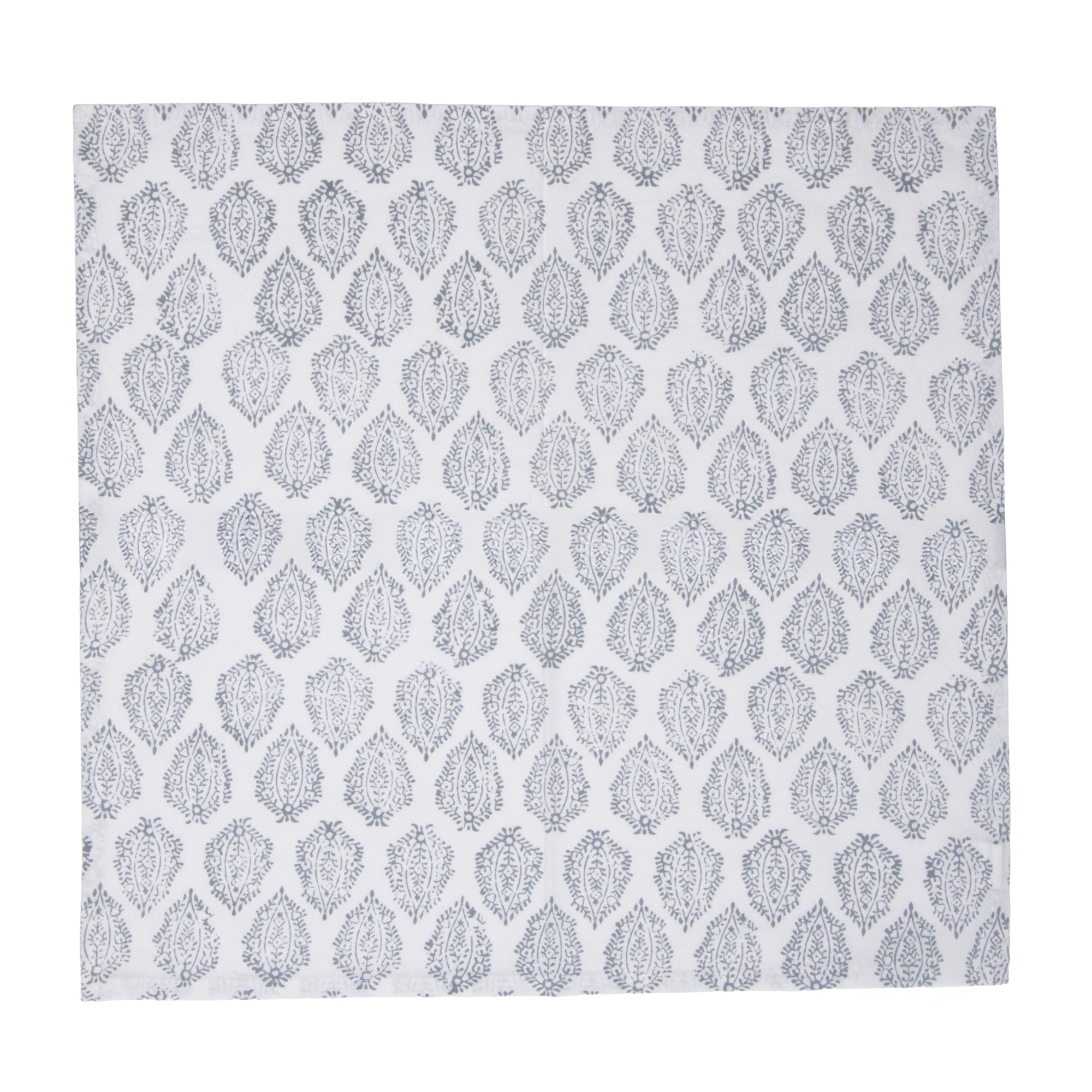 Hand Block Print Dinner Napkins, 20 inches x 20 inches, Set of 4 Pieces, Gray