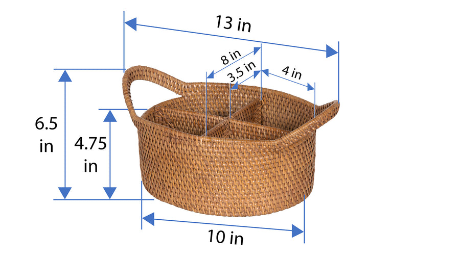 Loma Oval Rattan Utensil Caddy