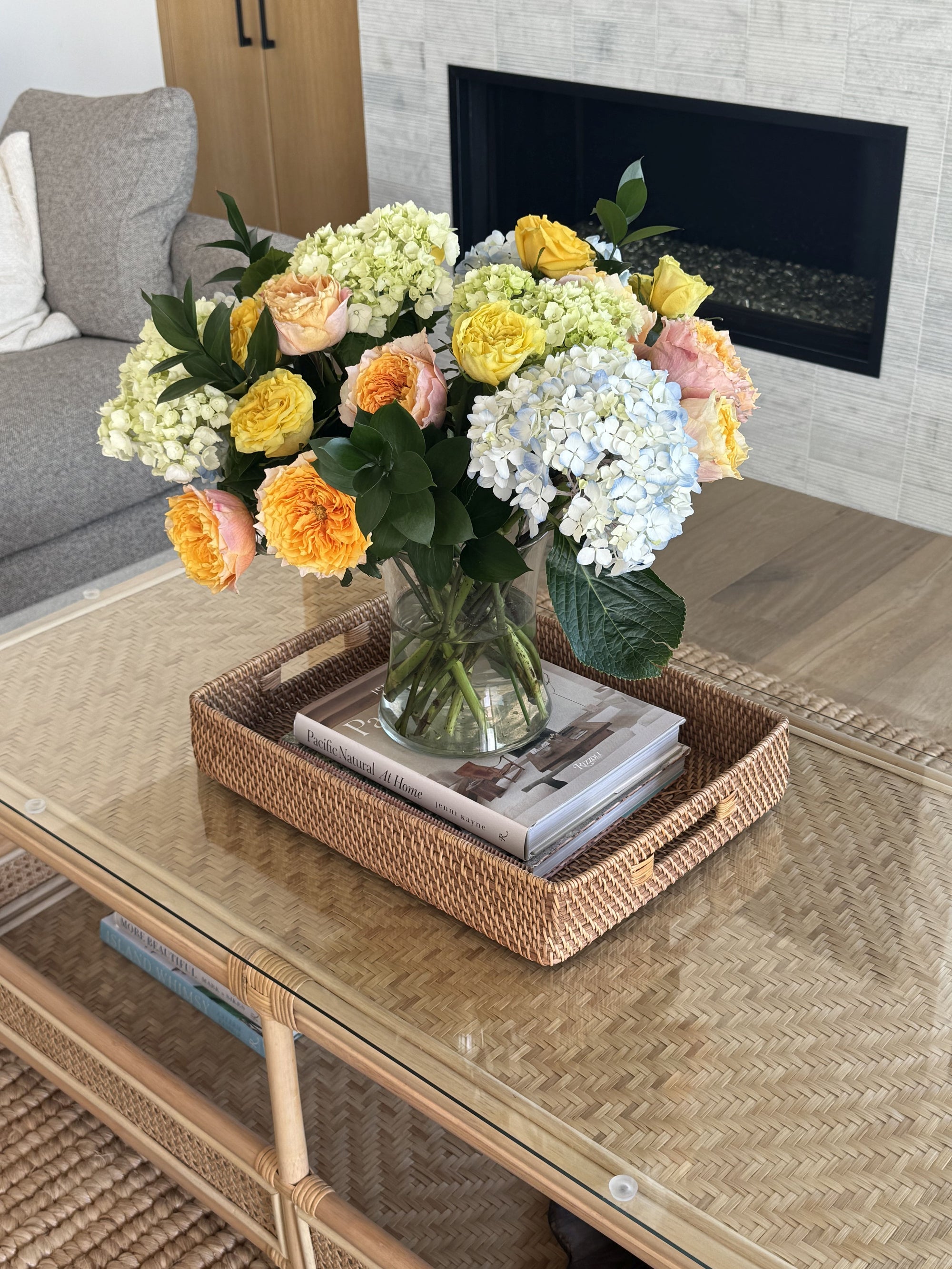 Loma Rectangular Rattan Serving Tray