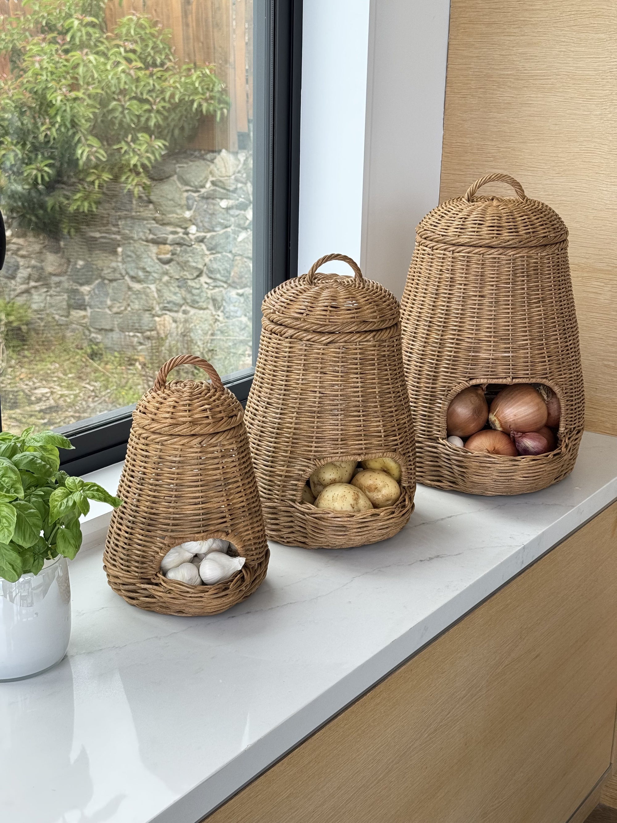 Wicker Potato & Onion Basket - Fruit & Vegetable Storage Basket