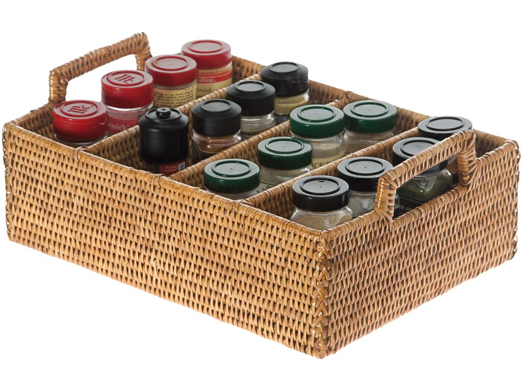 Vassoio Vanity In Rattan Kouboo - 41x15 Cm Finitura Honey-brown