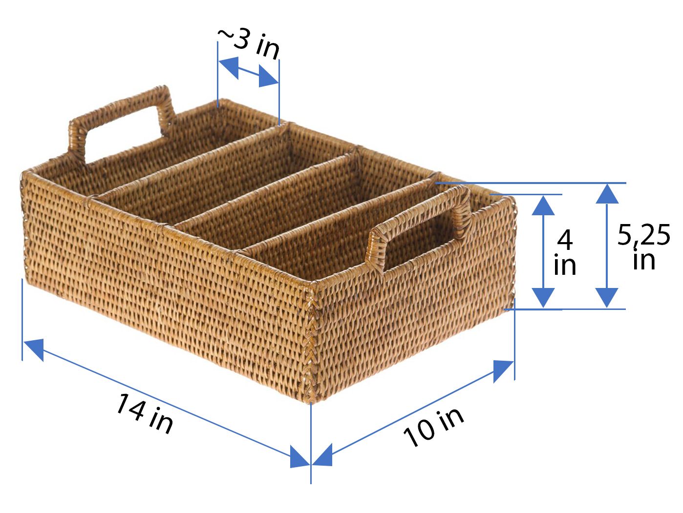 La Jolla Rattan Flatware Tray
