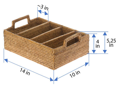 La Jolla Rattan Flatware Tray