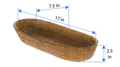 La Jolla Rattan Bread Basket, Large