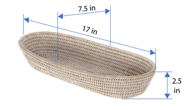 La Jolla Rattan Bread Basket, Large