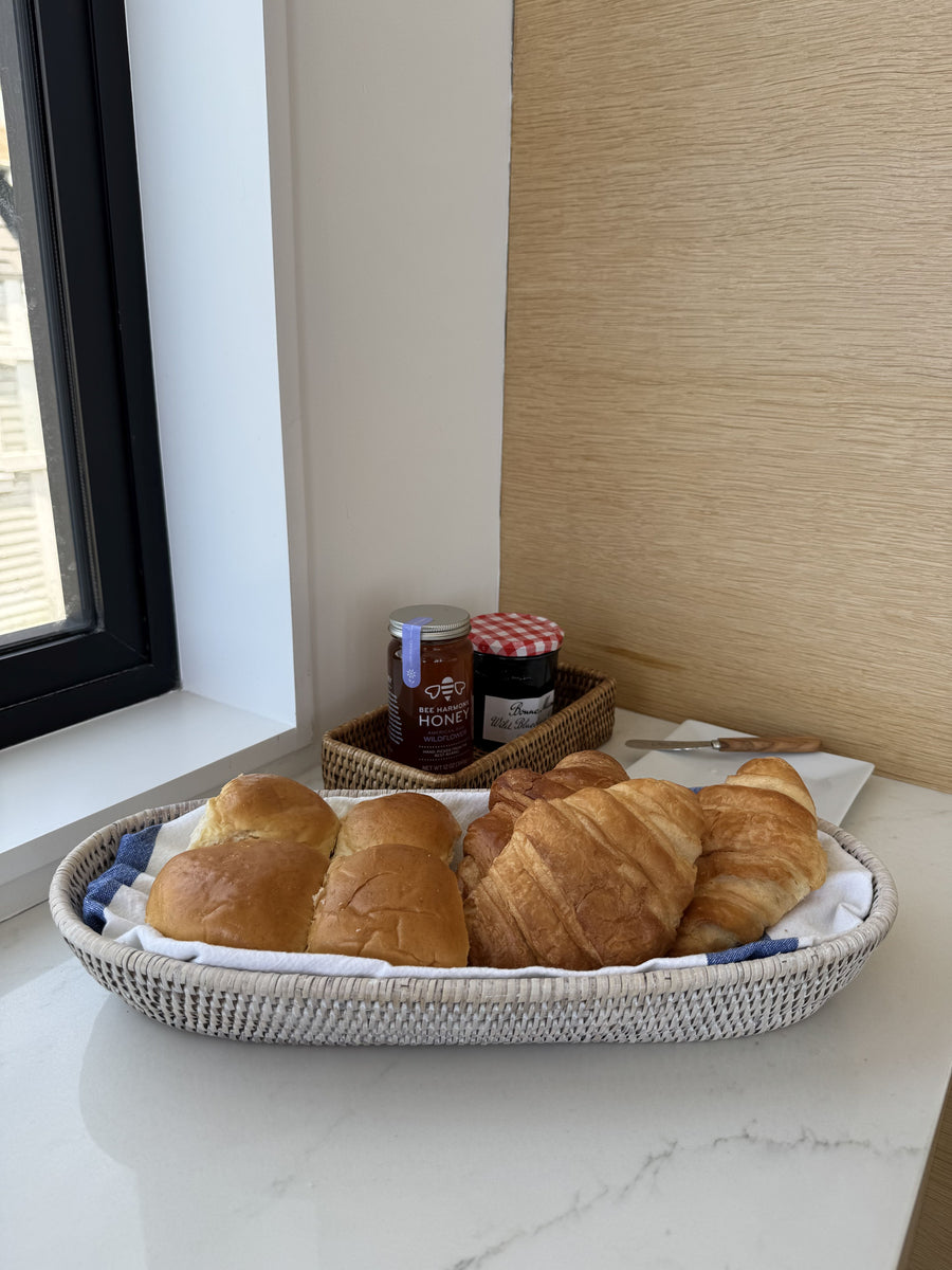 Large La Jolla Rattan Bread Basket