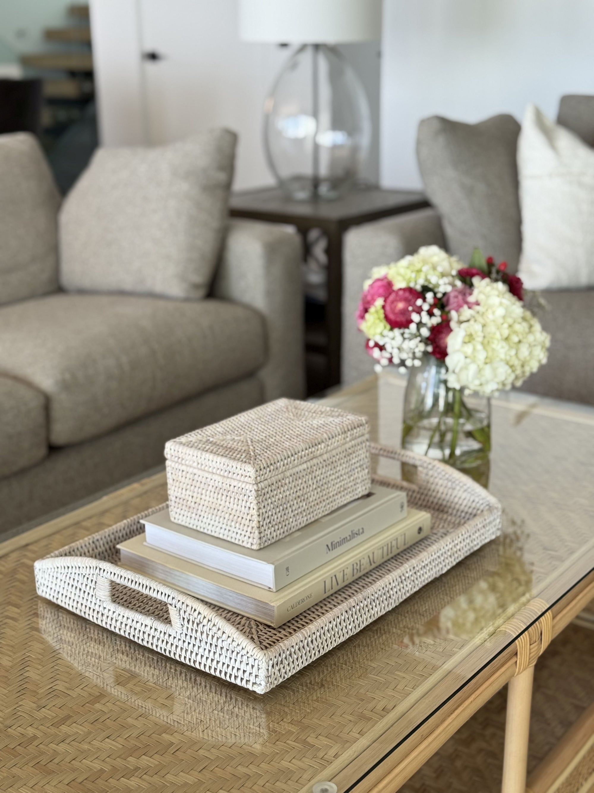 La Jolla Rectangular Rattan Serving Tray