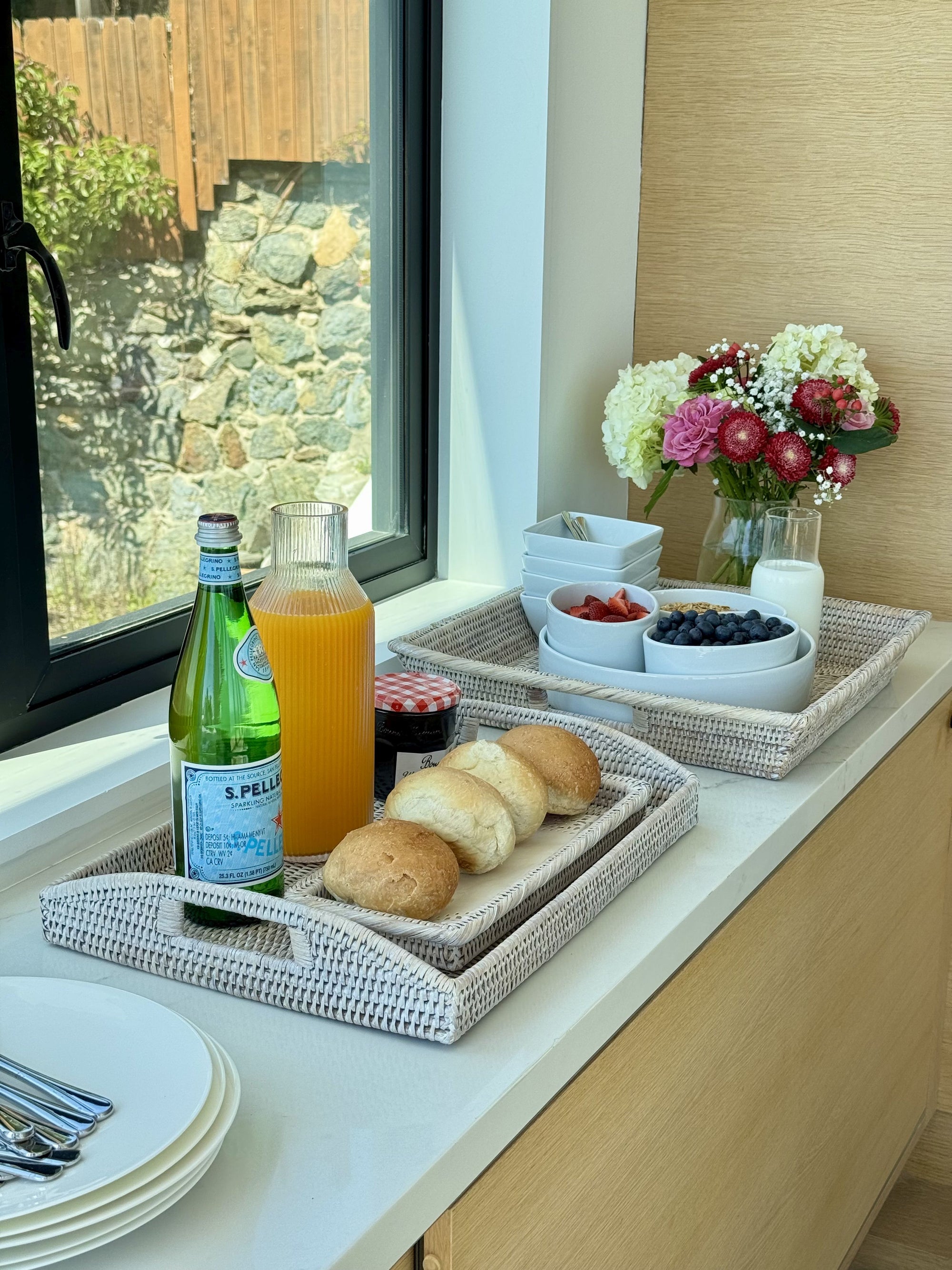 La Jolla Rectangular Rattan Serving Tray