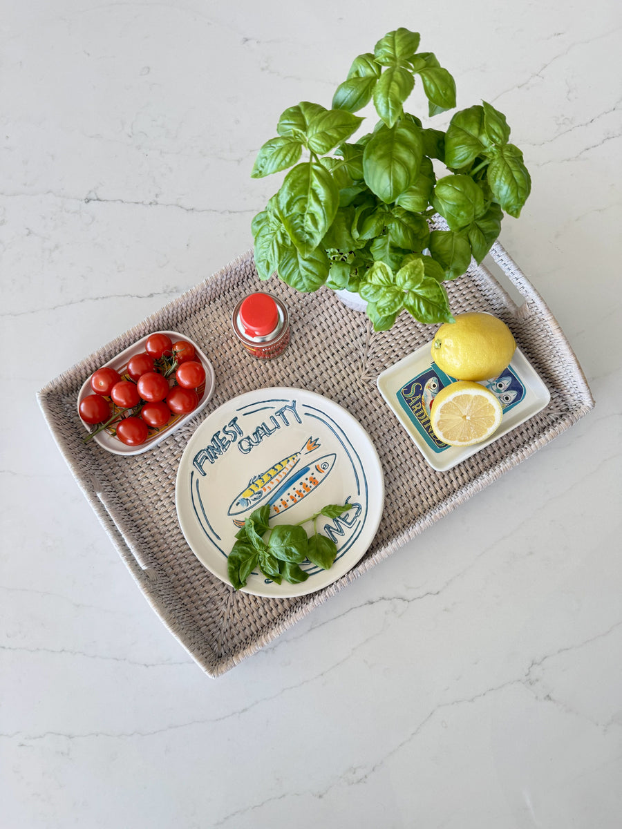 La Jolla Rectangular Rattan Serving Tray