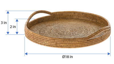 La Jolla Rattan Round Serving Tray