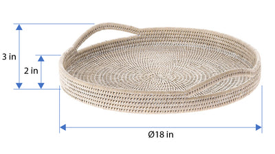 La Jolla Rattan Round Serving Tray